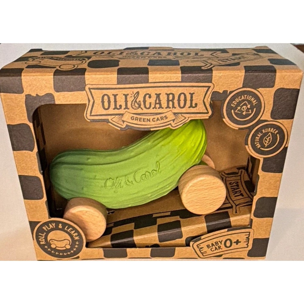 Oli & Carol Pepino the Cucumber Baby Car Toy Green Vegetable Theme 0+
